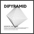 Isolated geometrical low poly dipyramid render. Vector monochrome illustration on light background. Original minimal linear 3D mod